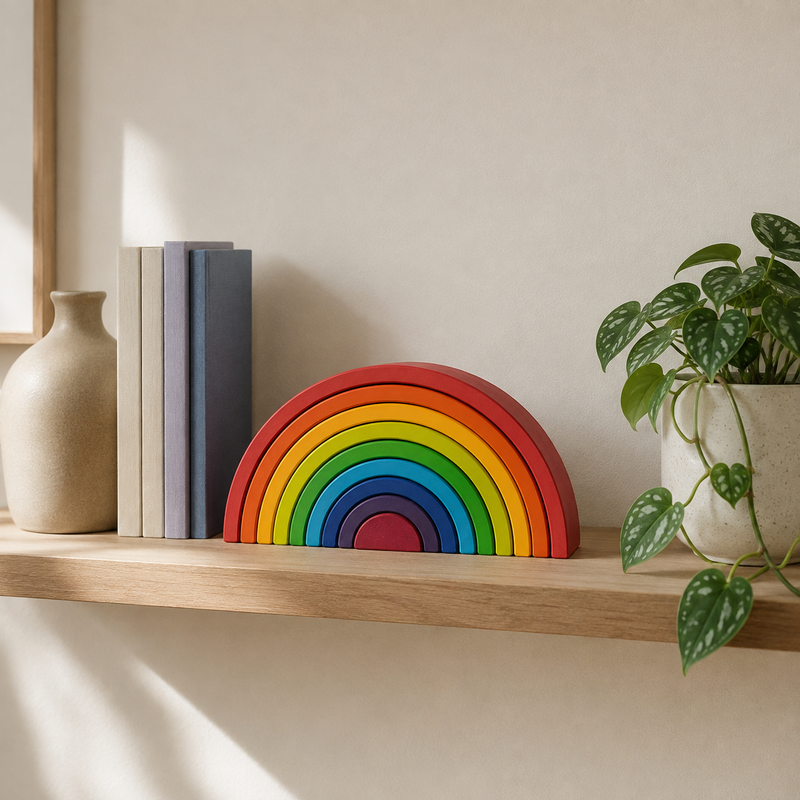 Wooden Rainbow Stacking Blocks