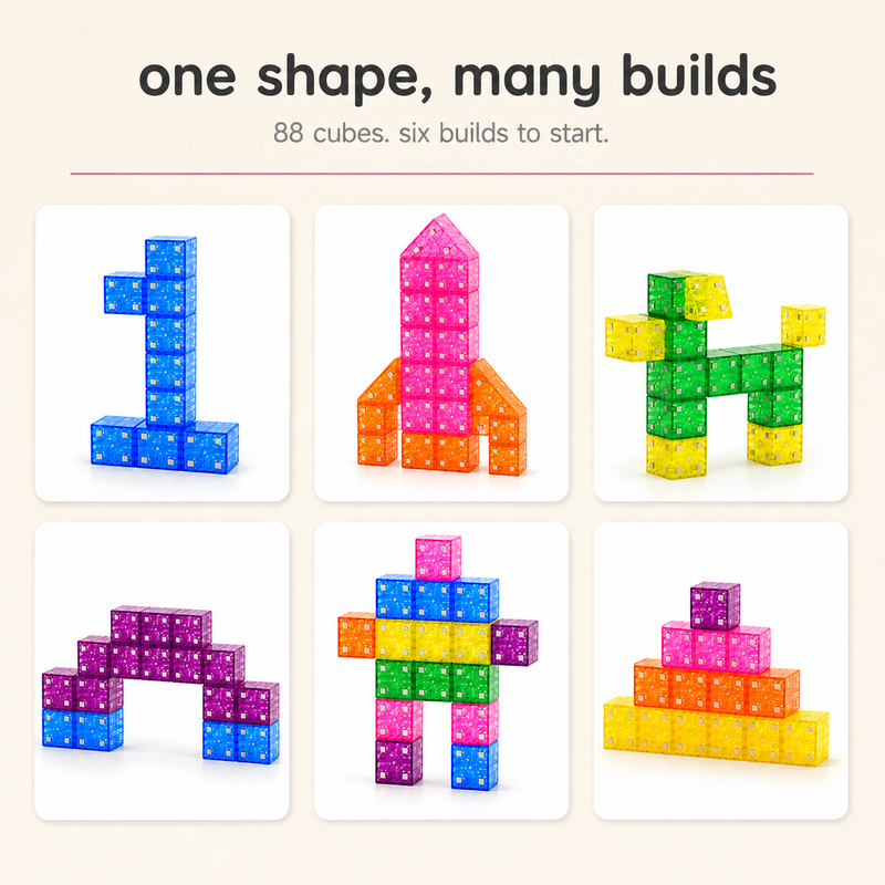 Colorful Magnetic Cube Blocks