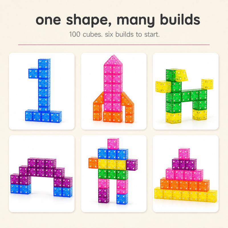 Colorful Magnetic Cube Blocks