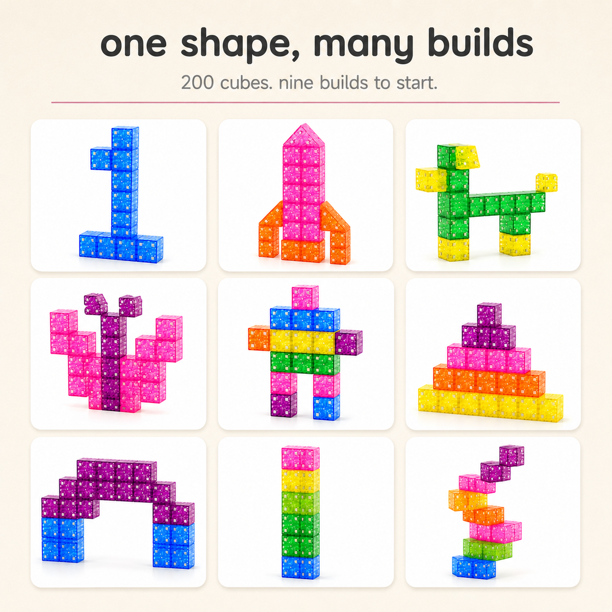 Colorful Magnetic Cube Blocks