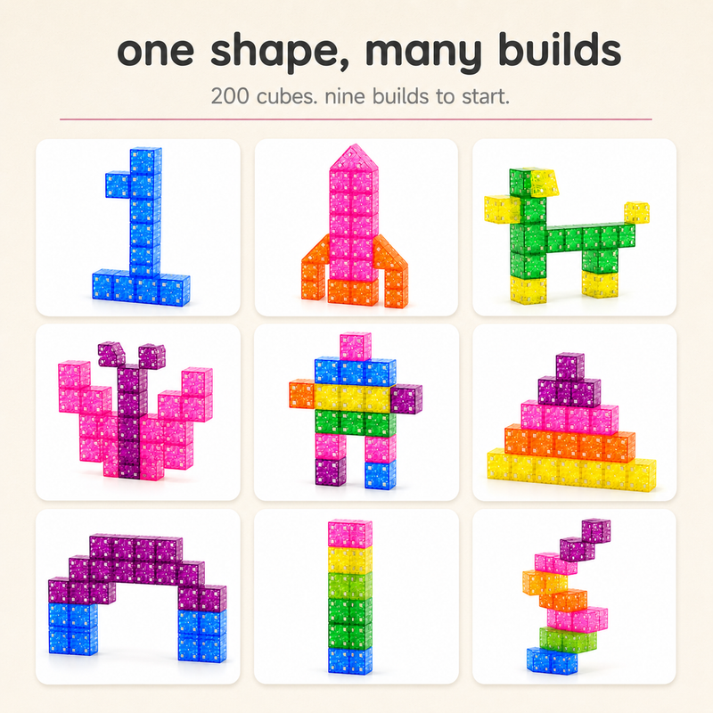 Colorful Magnetic Cube Blocks