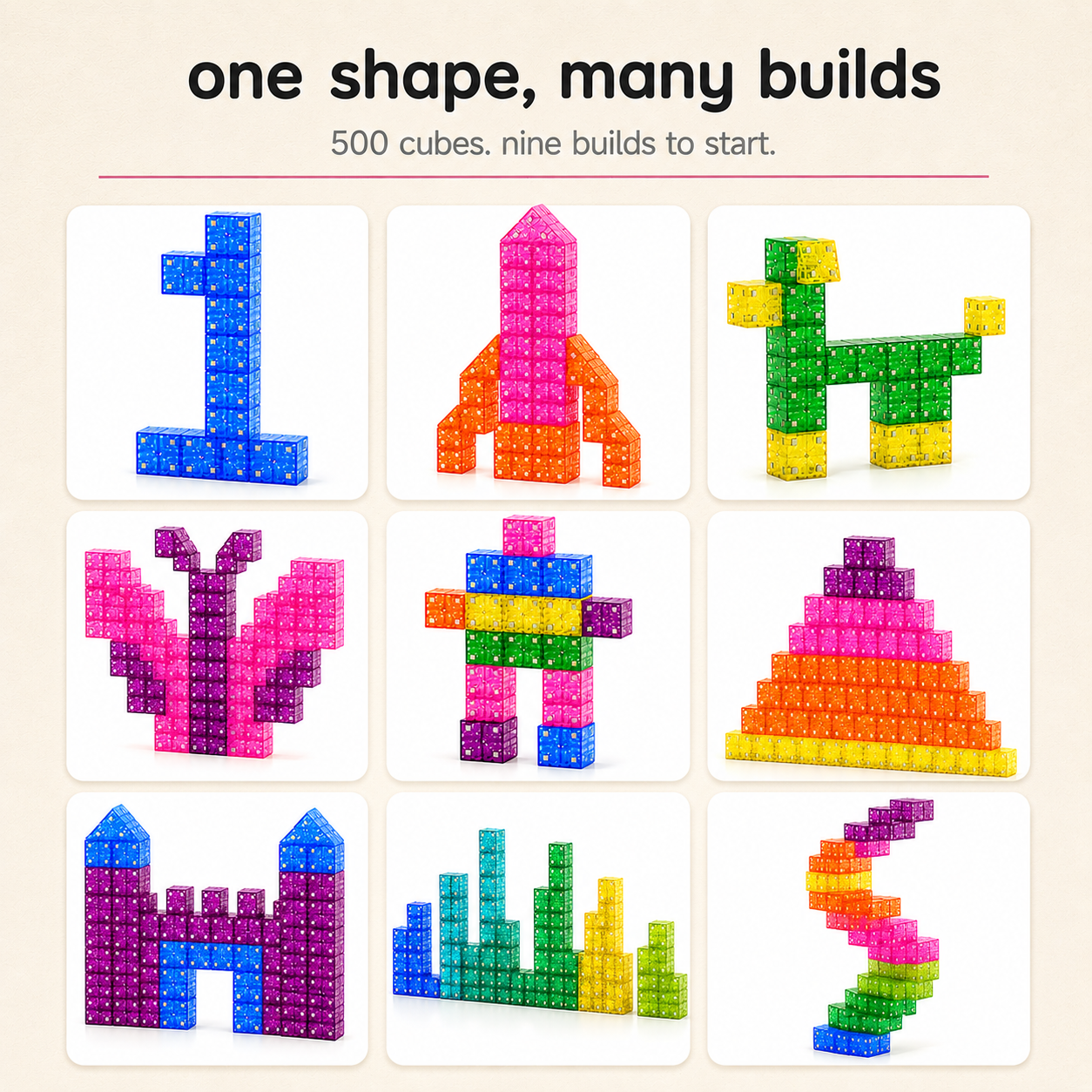 Colorful Magnetic Cube Blocks