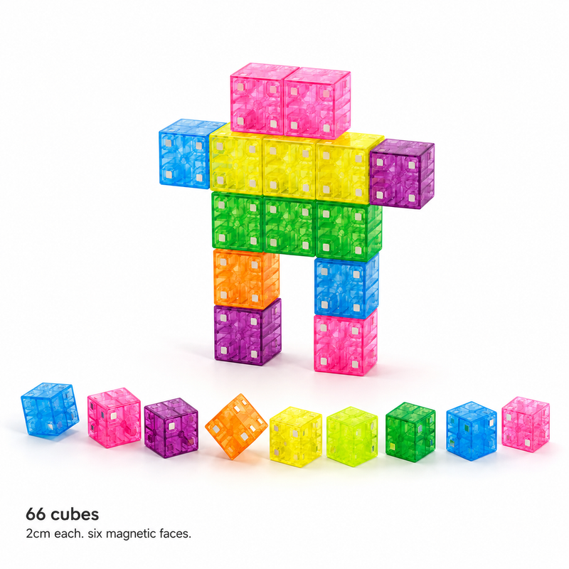 Colorful Magnetic Cube Blocks