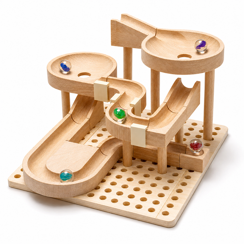 Wooden Ball Rolling Track Set
