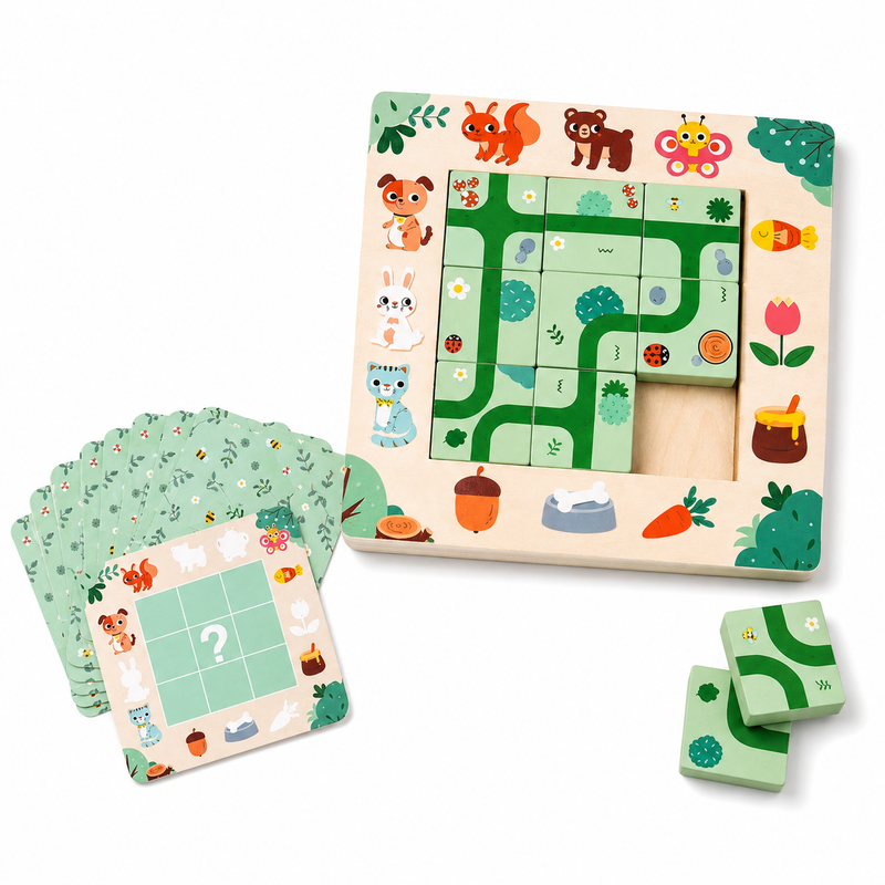 Wooden Route-Finding Puzzle