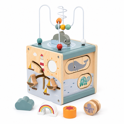 5-in-1 Wooden Activity Cube