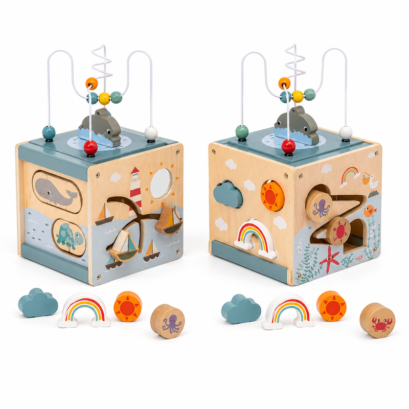 5-in-1 Wooden Activity Cube