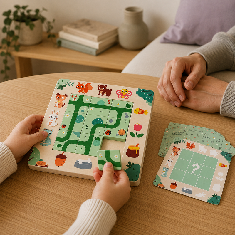 Wooden Route-Finding Puzzle