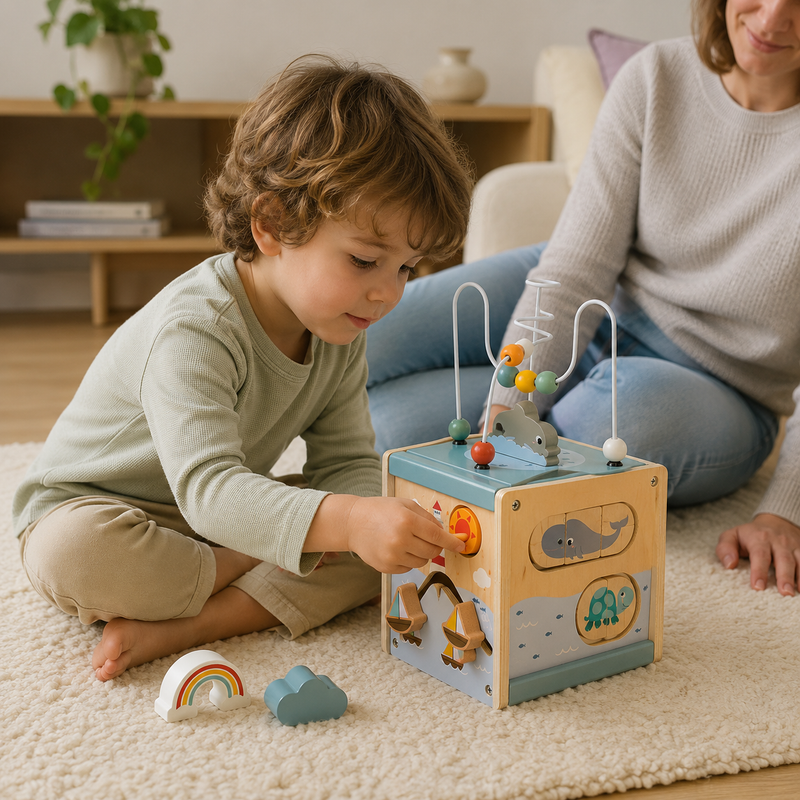 5-in-1 Wooden Activity Cube