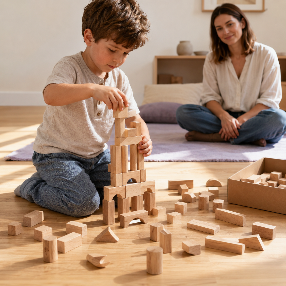 Beech Wood Building Block Set