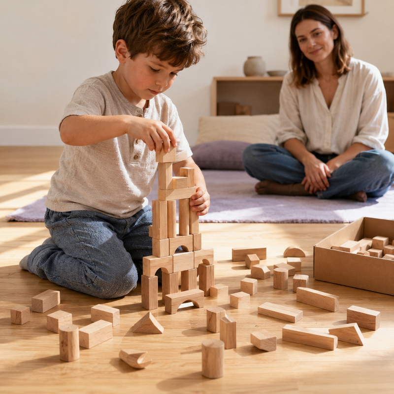 Beech Wood Building Block Set