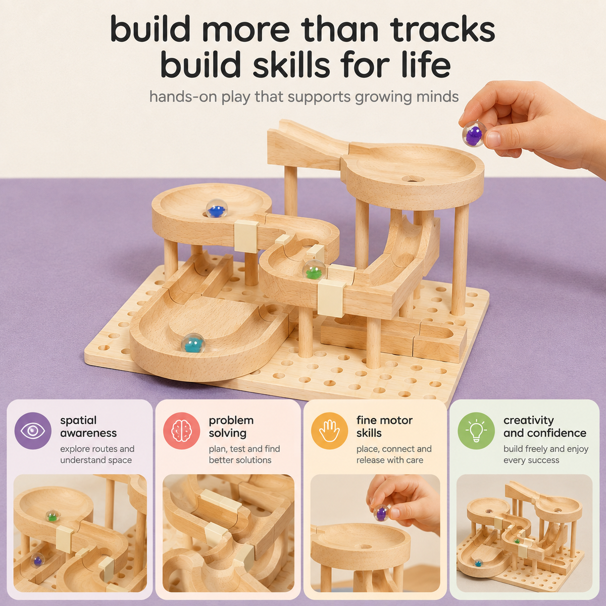 Wooden Marble Race Track
