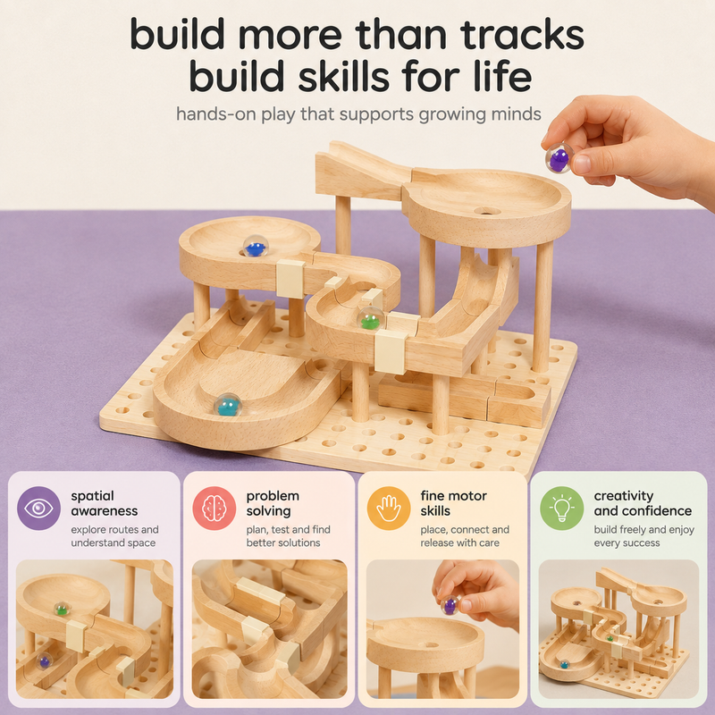 Wooden Marble Race Track