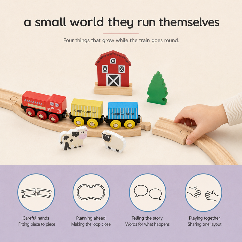 SucceBuy Wooden Train Set, 39pc