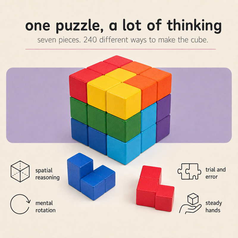 Wooden Soma Cube Puzzle