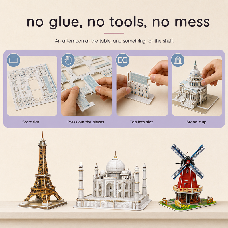 3D World Landmarks Puzzle