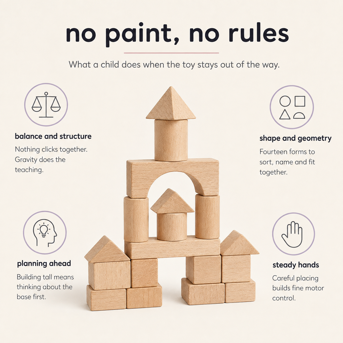 Beech Wood Building Block Set
