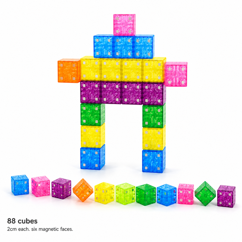 Colorful Magnetic Cube Blocks