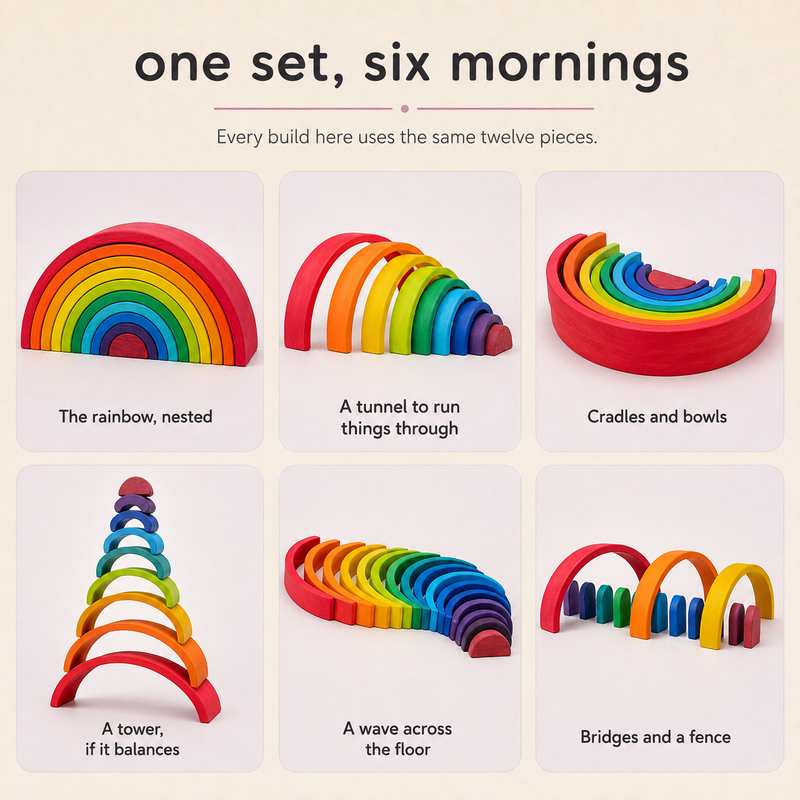 Wooden Rainbow Stacking Blocks