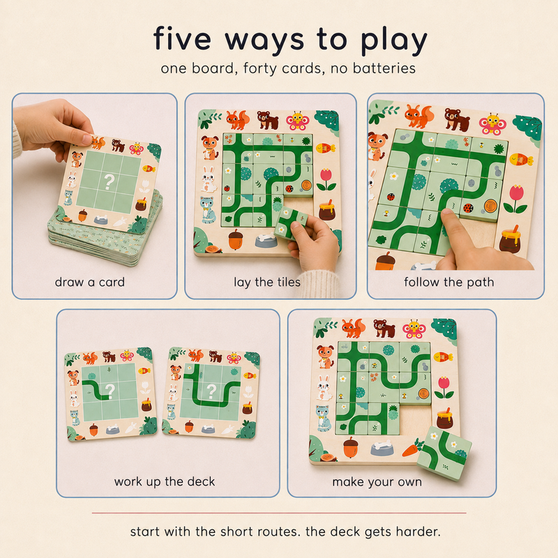 Wooden Route-Finding Puzzle