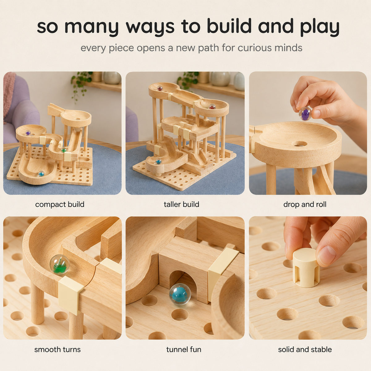Wooden Marble Race Track