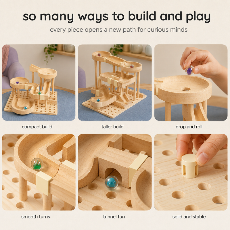 Wooden Marble Race Track