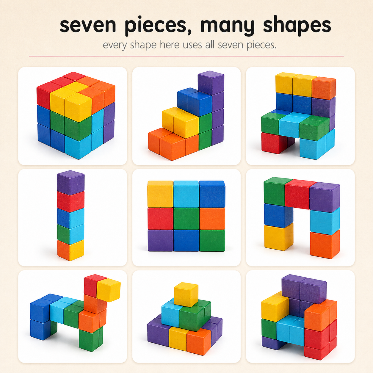 Wooden Soma Cube Puzzle