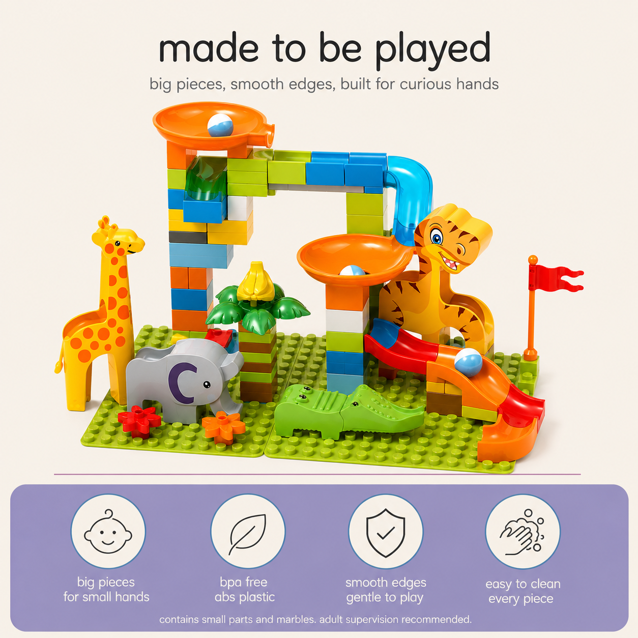 200pc Marble Race Track Set