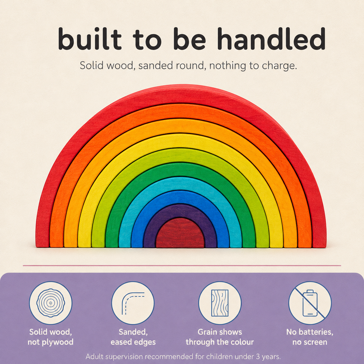 Wooden Rainbow Stacking Blocks