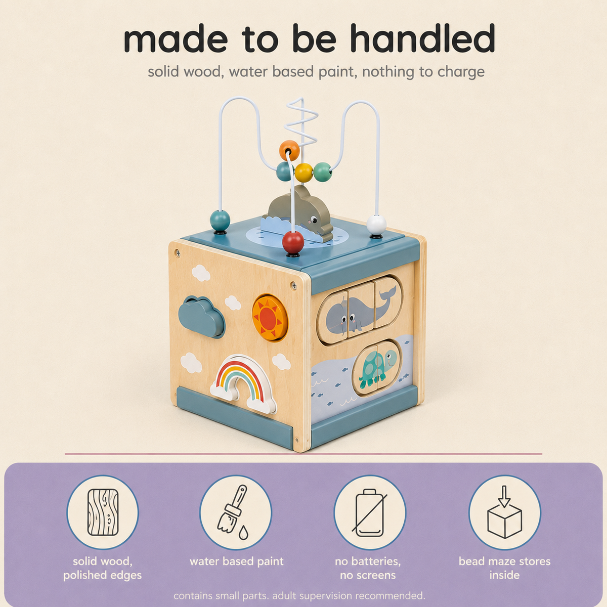 5-in-1 Wooden Activity Cube