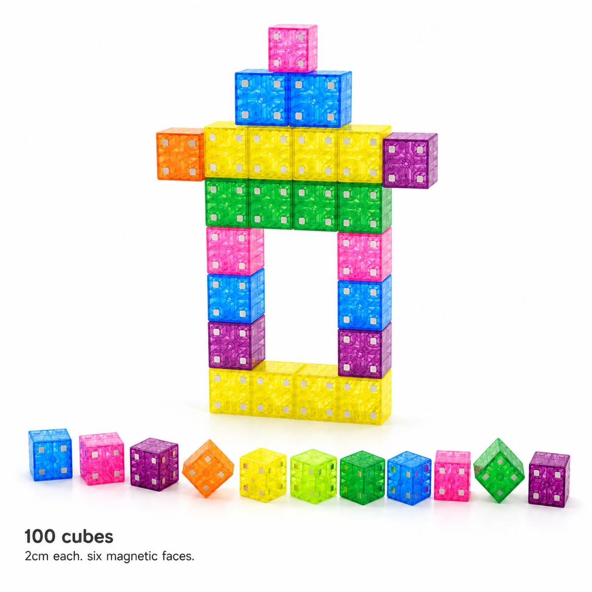 Colorful Magnetic Cube Blocks