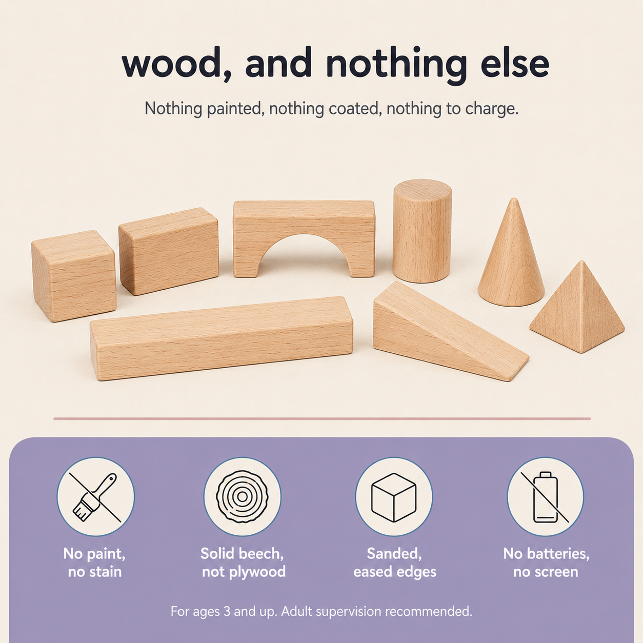 Beech Wood Building Block Set