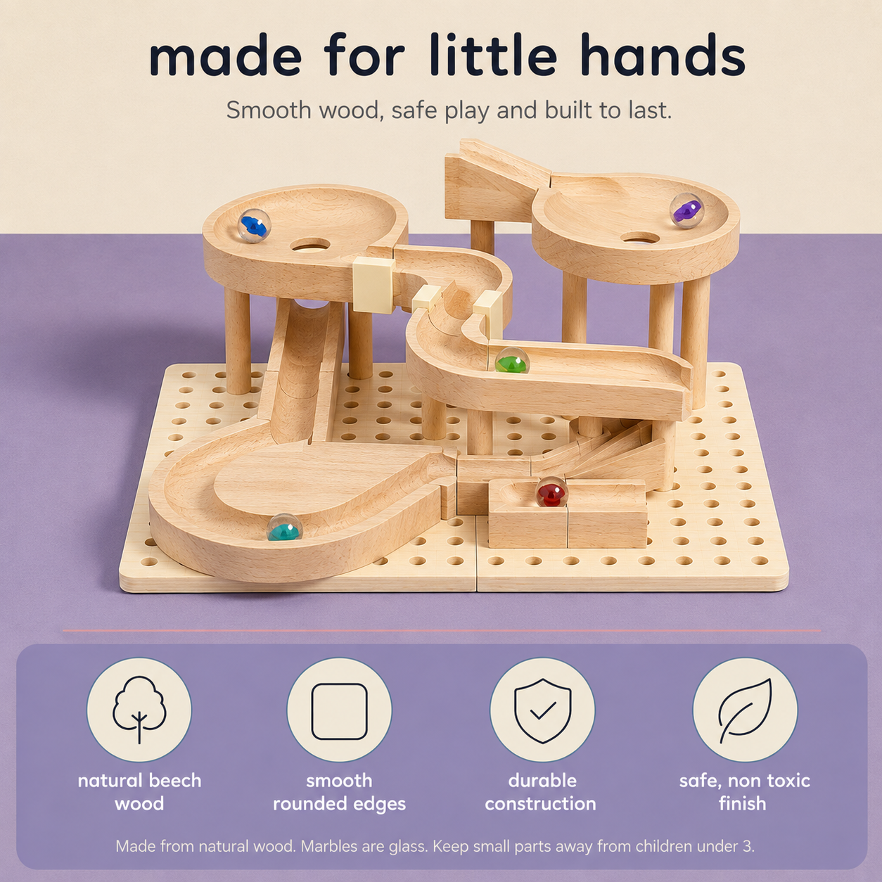 Wooden Ball Rolling Track Set