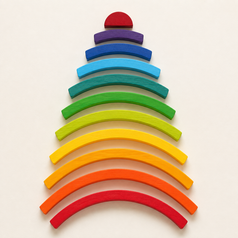 Wooden Rainbow Stacking Blocks