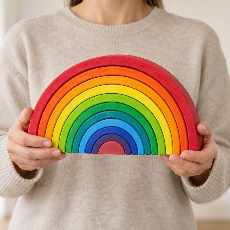 Wooden Rainbow Stacking Blocks
