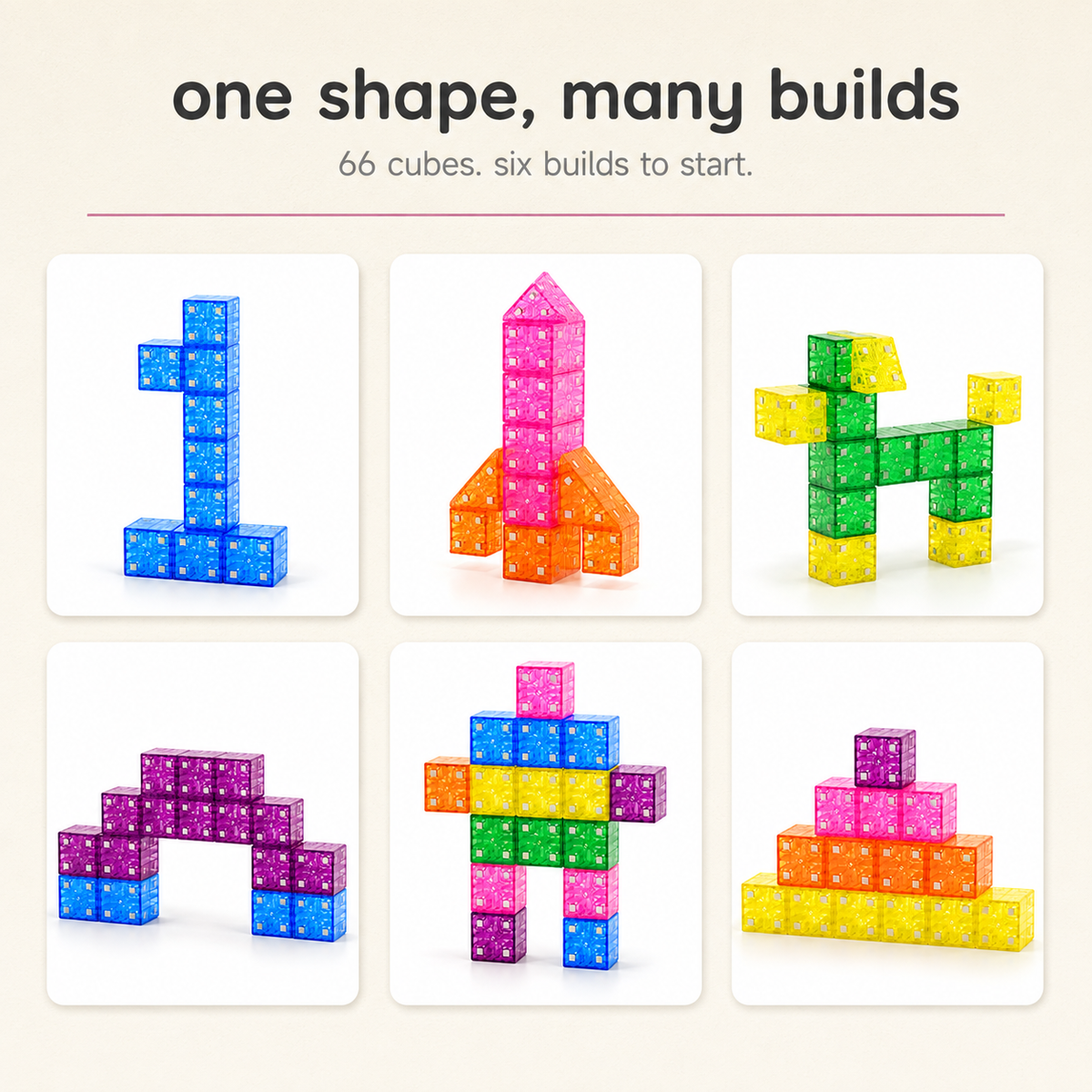 Colorful Magnetic Cube Blocks