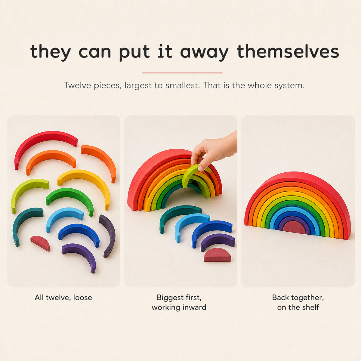 Wooden Rainbow Stacking Blocks