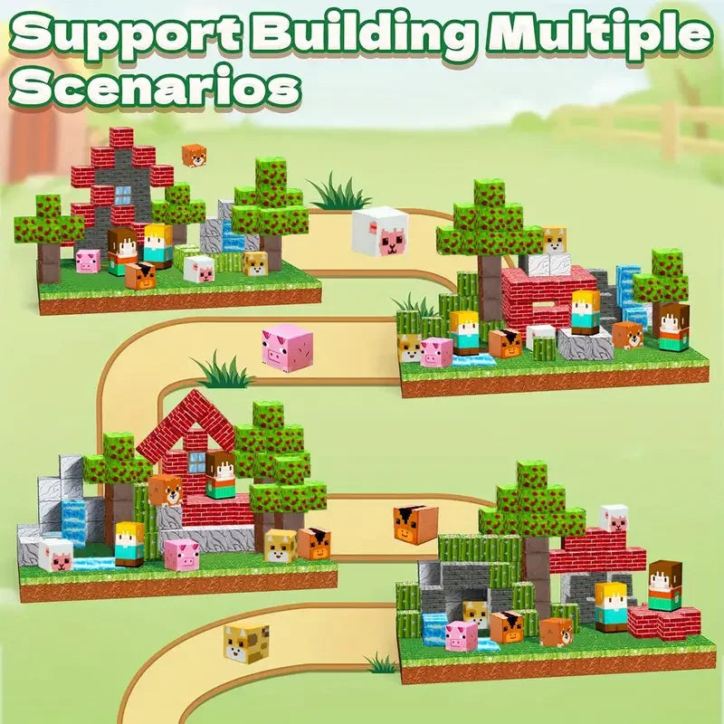 Mine World Magnetic Blocks