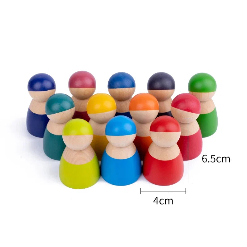 Wooden Rainbow Stacking Blocks