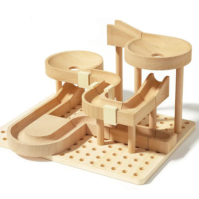 Wooden Ball Rolling Track Set