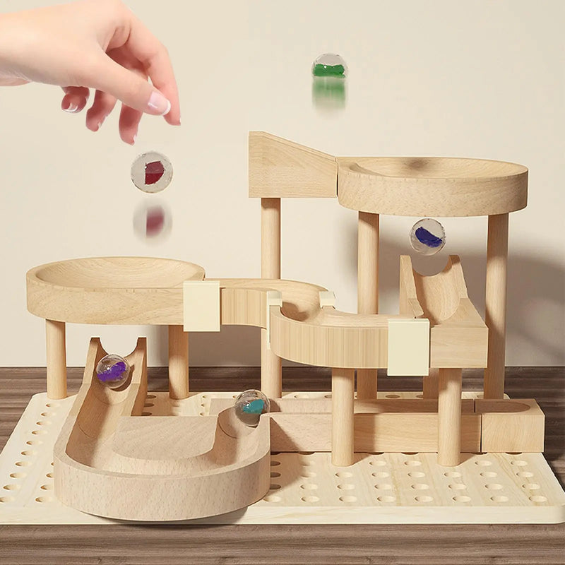 Wooden Marble Race Puzzle Board