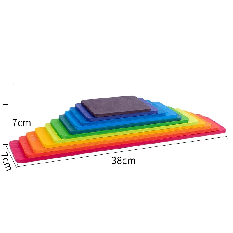 Wooden Rainbow Stacking Blocks